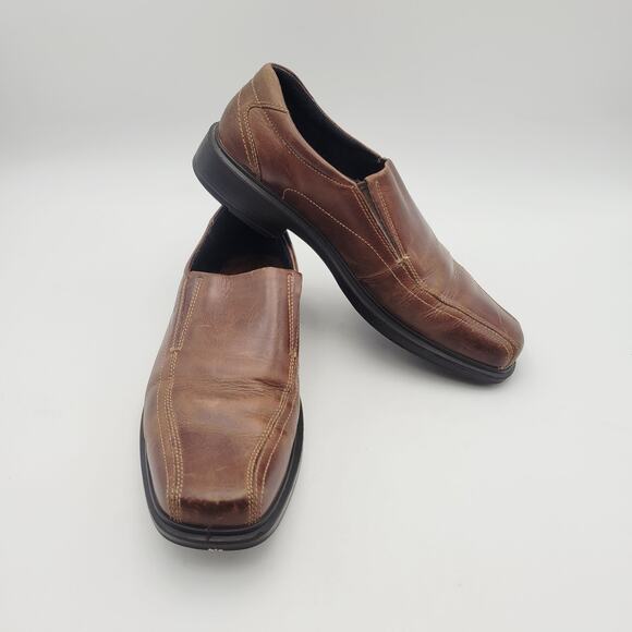 ECCO Men's Helsinki Slip-OnLoafer Shoes Cognac Brown Sz 11 USA Sz 45 EU - Picture 1 of 13